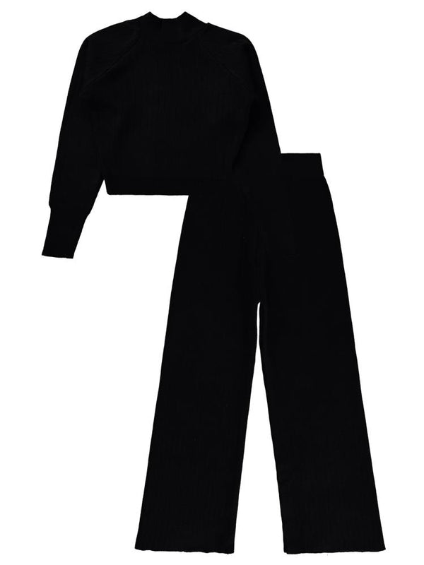 Civil Girls Crop 10-13 Yaş Takım - Siyah