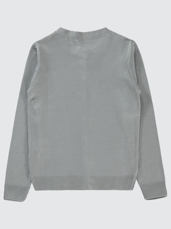 Civil Girls Düz 6-9 Yaş Hırka - Gri