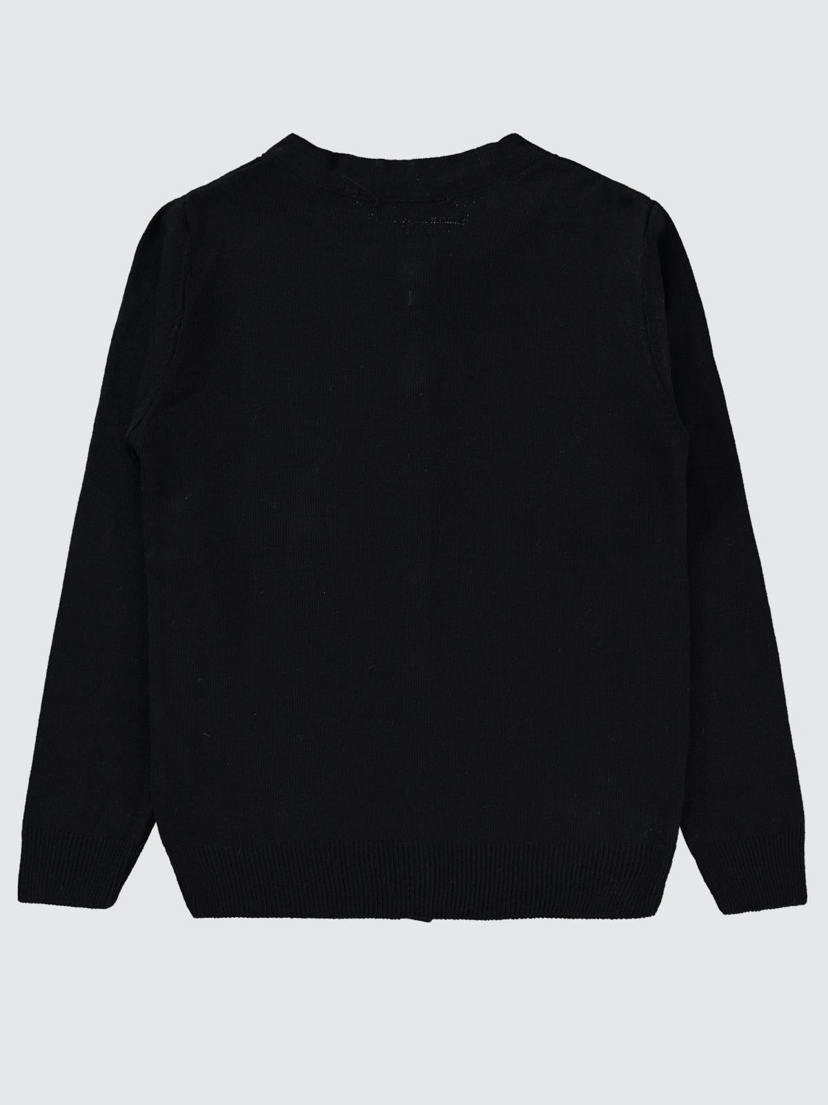 Civil Girls Düz 6-9 Yaş Hırka - Siyah