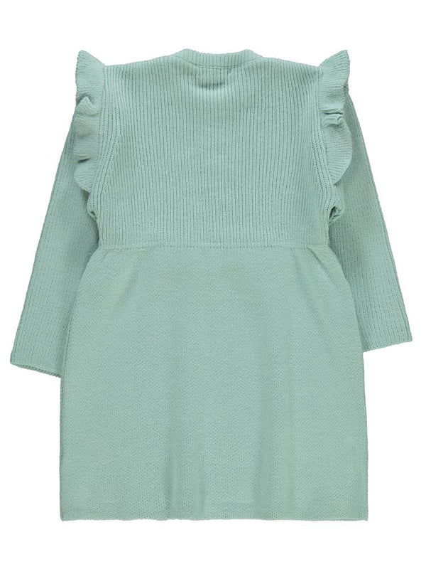 Civil Girls Kol Fırfırlı 6-9 Yaş Elbise - Yeşil