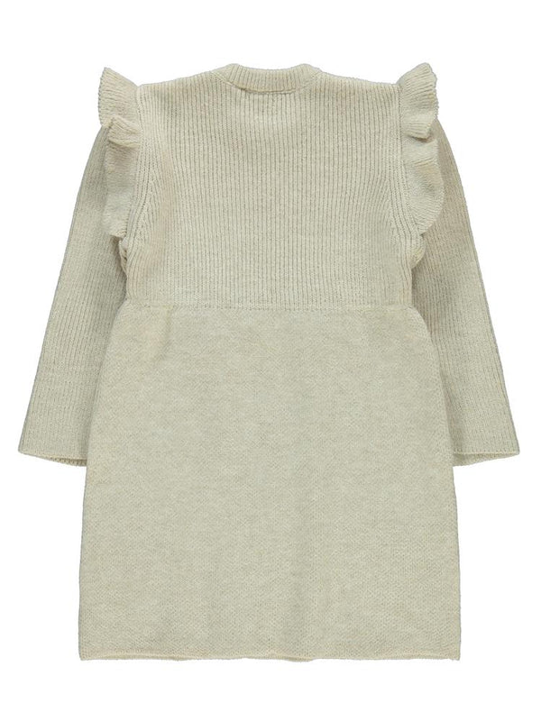 Civil Girls Kol Fırfırlı 6-9 Yaş Elbise - Bej