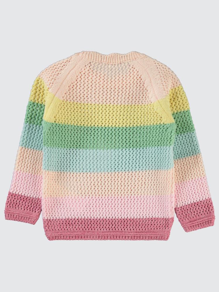 Civil Girls Renkli Çizgili 2-5 Yaş Kazak - Pudra