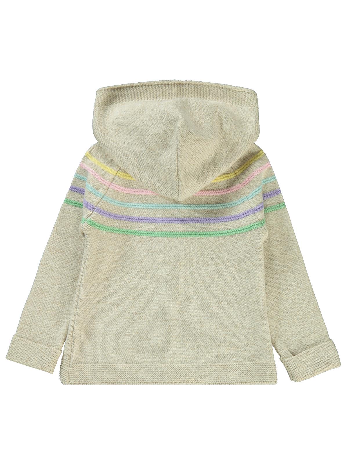 Civil Girls Renkli Çizgili 2-5 Yaş Hırka - Bej