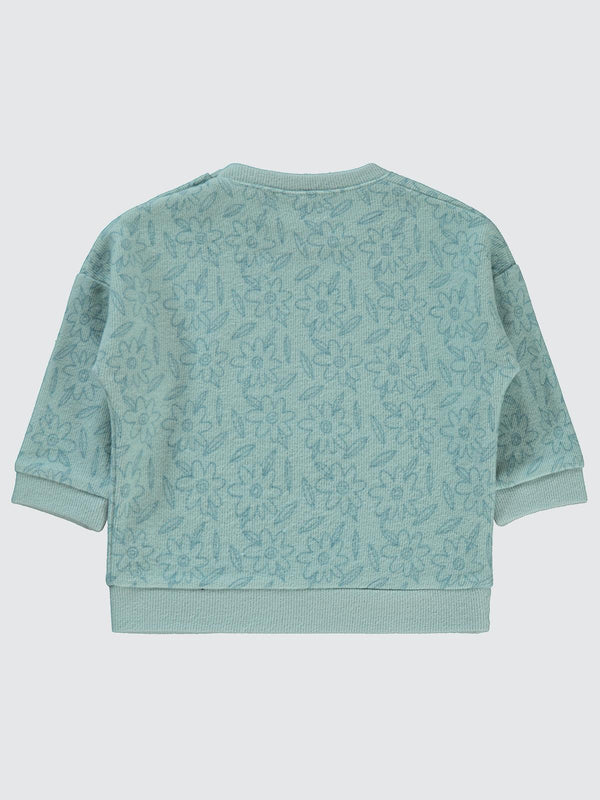 Civil Baby Çiçek Baskılı 6-18 Ay Sweatshirt - Yeşil