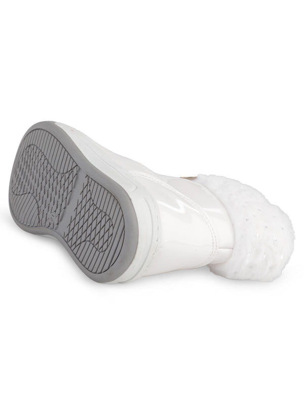 Civil Boots Kedi Nakışlı Rugan 21-25 Numara Bot ve Çizme - Beyaz