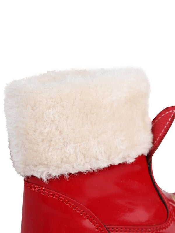 Civil Boots Kedi Nakışlı Rugan 21-25 Numara Bot ve Çizme - Kırmızı