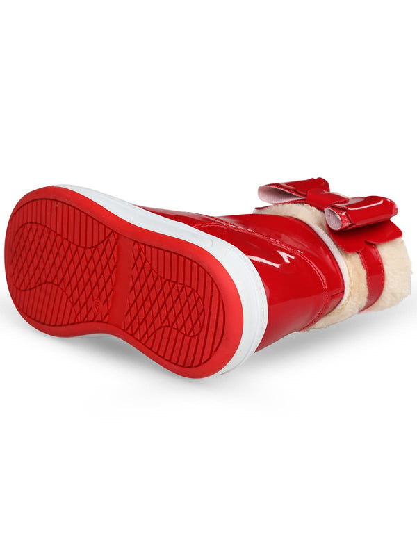 Civil Boots Kürklü Rugan 26-30 Numara Bot ve Çizme - Kırmızı