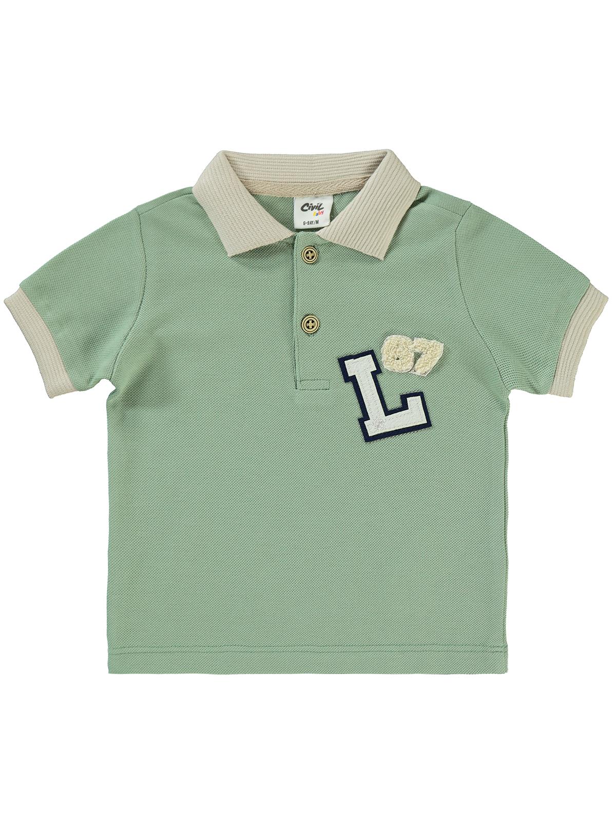 Civil Baby Harf Nakışlı 6-18 Ay Tişört - Yeşil
