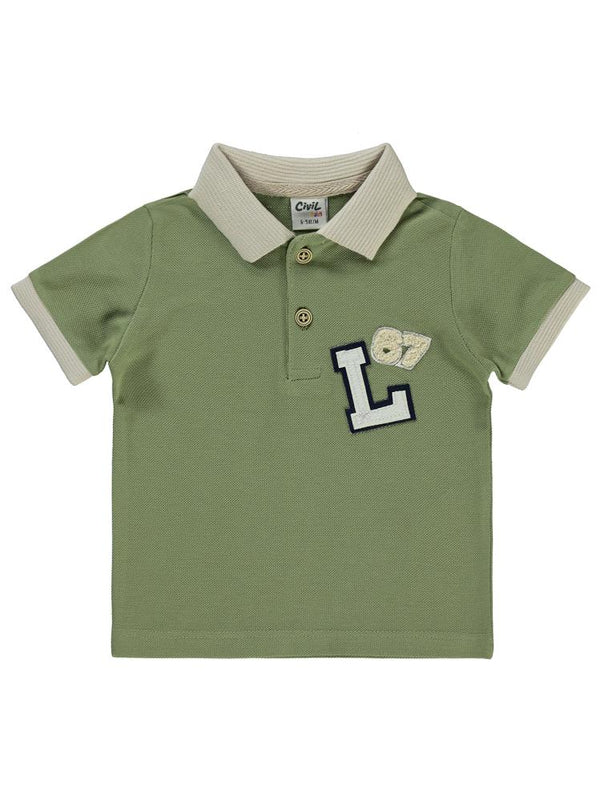 Civil Baby Harf Nakışlı 6-18 Ay Tişört - Yeşil