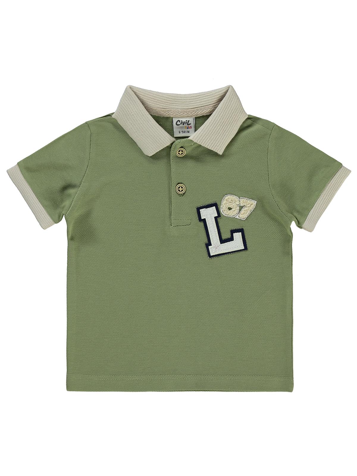 Civil Baby Harf Nakışlı 6-18 Ay Tişört - Yeşil
