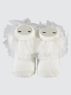 Civil Baby Tüllü Çorap 0-24 Ay Bebek Kız Soket Çorap - Ekru
