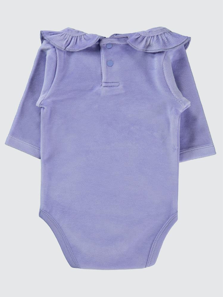 Civil Baby Gök Kuşağı Nakışlı Yakalı 1-18 Ay Çıtçıtlı Badi - Lila