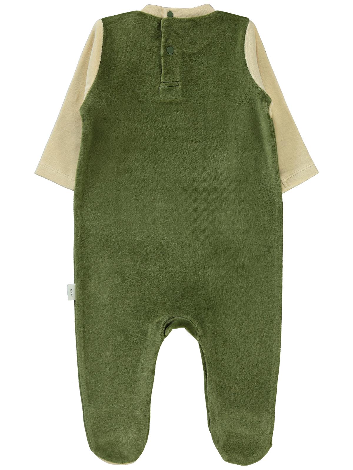 Civil Baby Cepli Ayıcık Baskılı 1-6 Ay Tulum - Haki