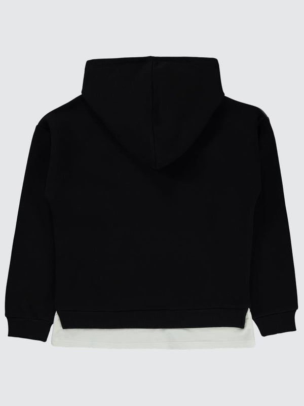 Civil Girls College Baskılı 10-13 Yaş Sweatshirt - Siyah