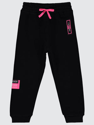 Civil Girls Fashion Aksesuarlı 2-5 Yaş Eşofman Altı - Siyah