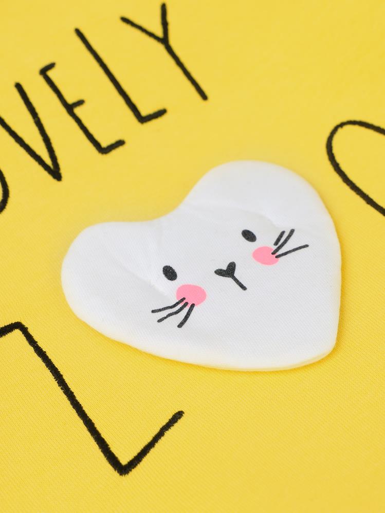 Civil Girls Lovely Baskılı 2-5 Yaş Sweatshirt - Sarı