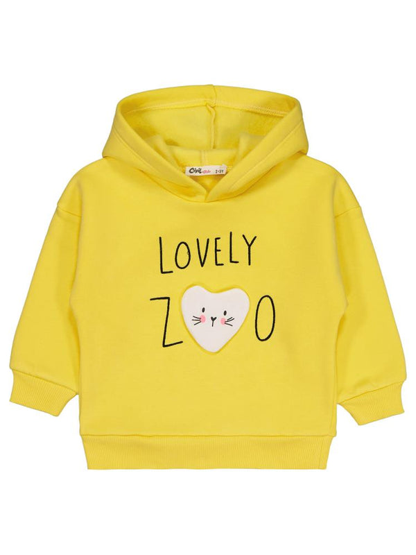 Civil Girls Lovely Baskılı 2-5 Yaş Sweatshirt - Sarı