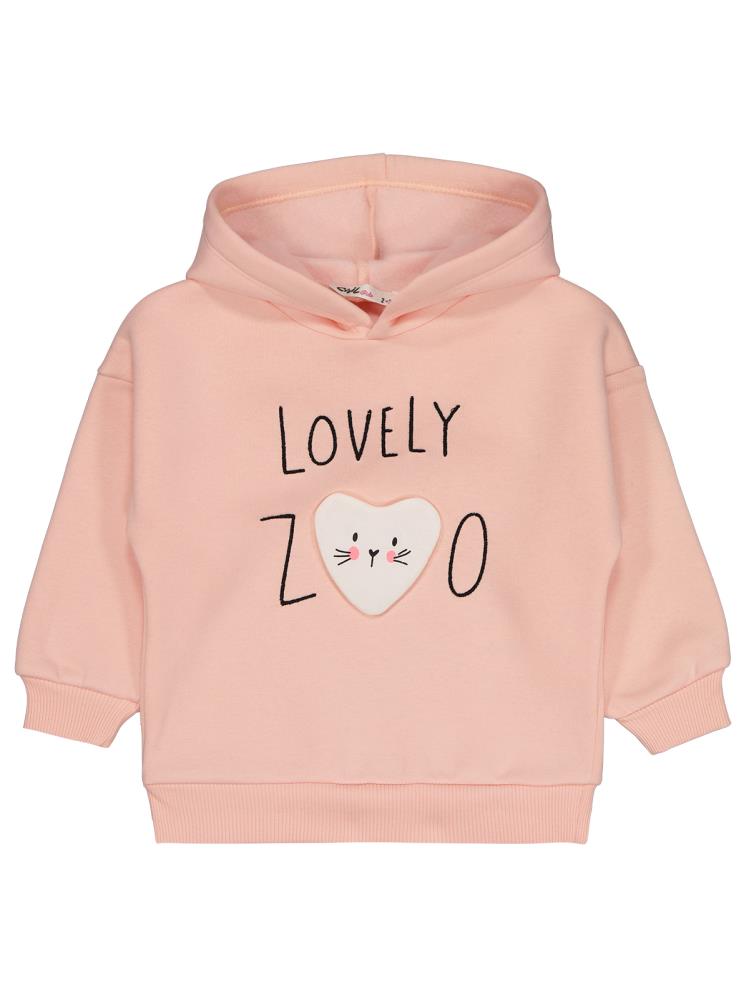 Civil Girls Lovely Baskılı 2-5 Yaş Sweatshirt - Pudra