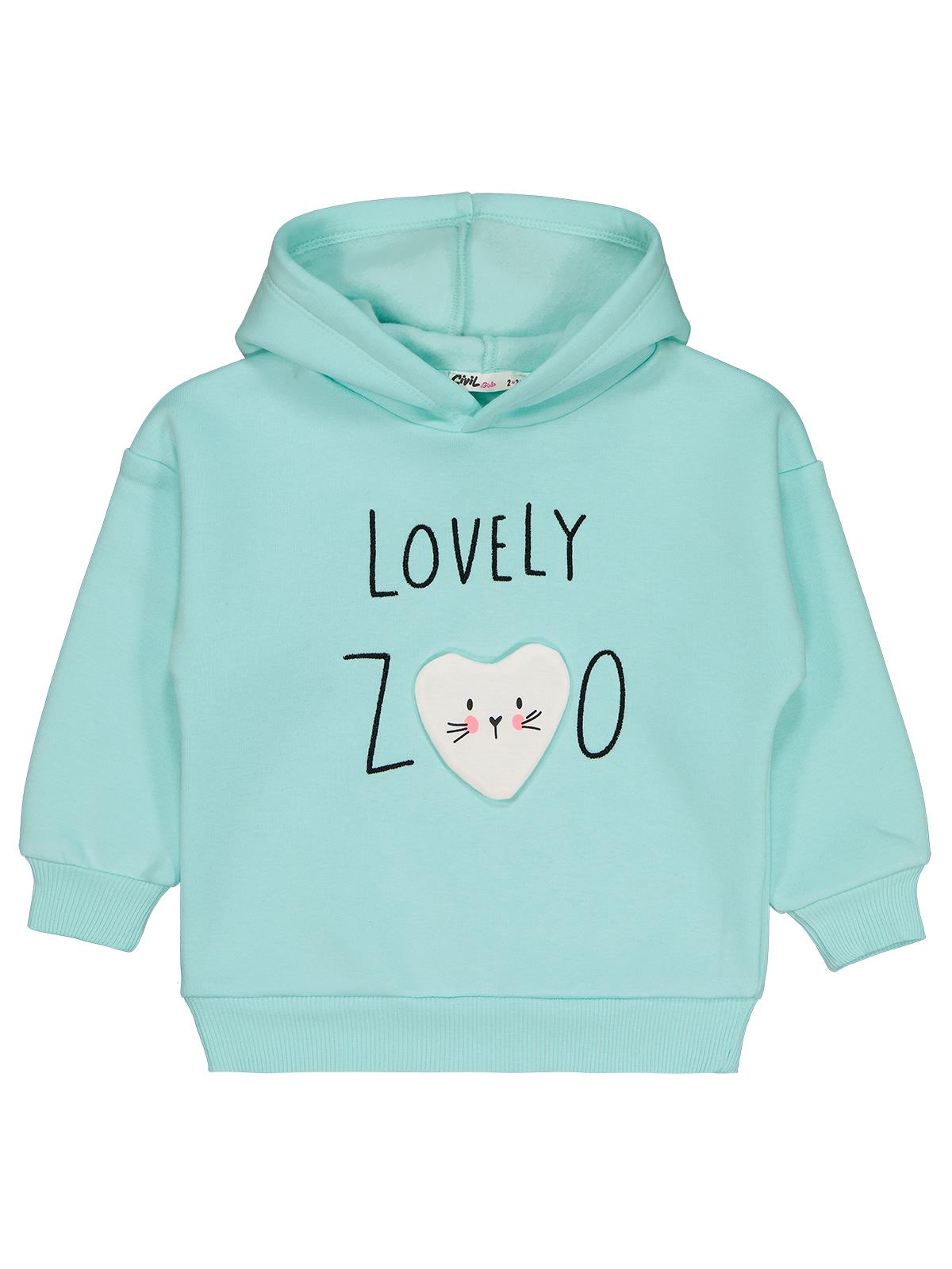 Civil Girls Lovely Baskılı 2-5 Yaş Sweatshirt - Yeşil