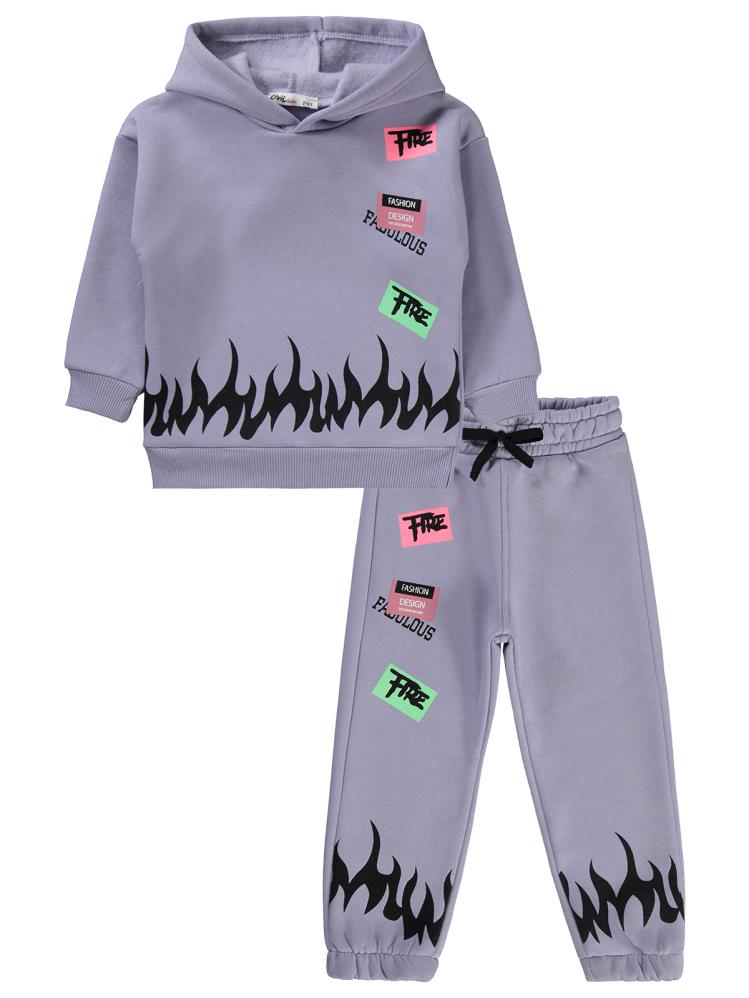 Civil Girls Alev Baskılı 2-5 Yaş Eşofman Takımı - Lila