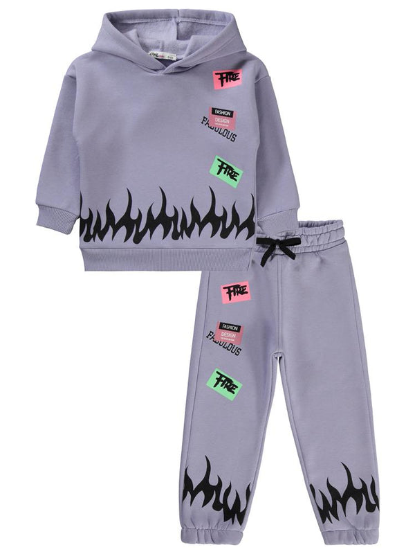 Civil Girls Alev Baskılı 2-5 Yaş Eşofman Takımı - Lila