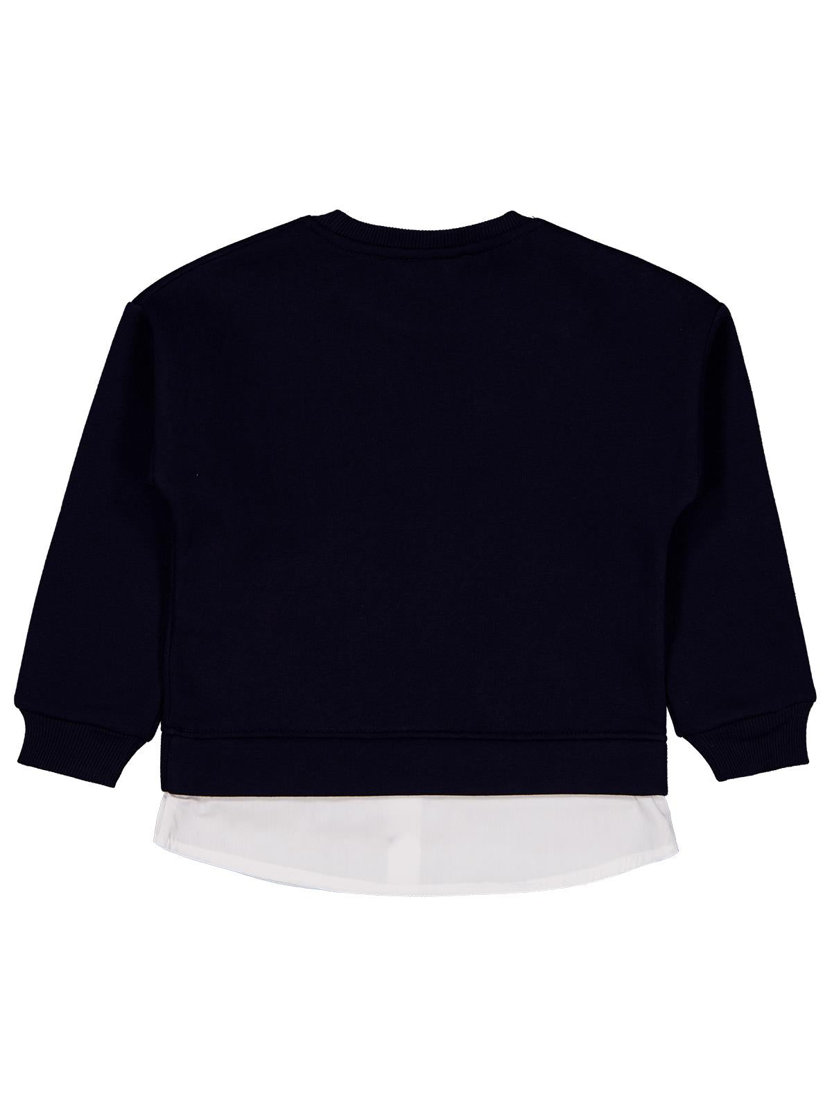 Civil Girls Love You Forever Baskılı 6-9 Yaş Sweatshirt - Lacivert