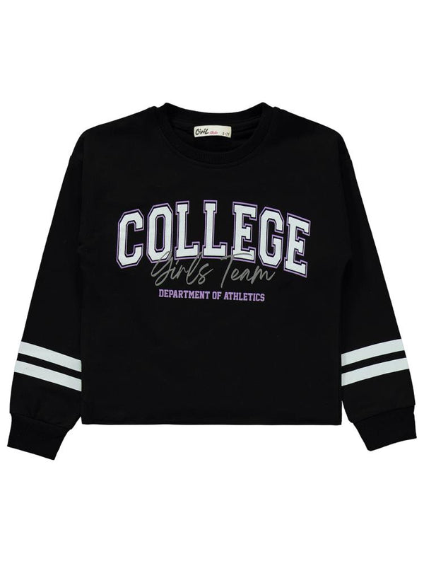 Civil Girls College Baskılı 6-9 Yaş Eşofman Takımı - Siyah