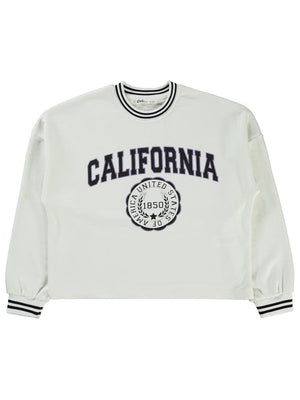 Civil Girls California Baskılı 10-13 Yaş Sweatshirt - Ekru