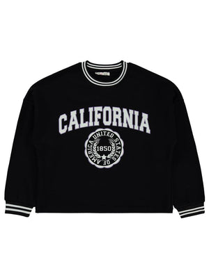 Civil Girls California Baskılı 10-13 Yaş Sweatshirt - Siyah