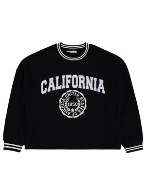 Civil Girls California Baskılı 10-13 Yaş Sweatshirt - Siyah