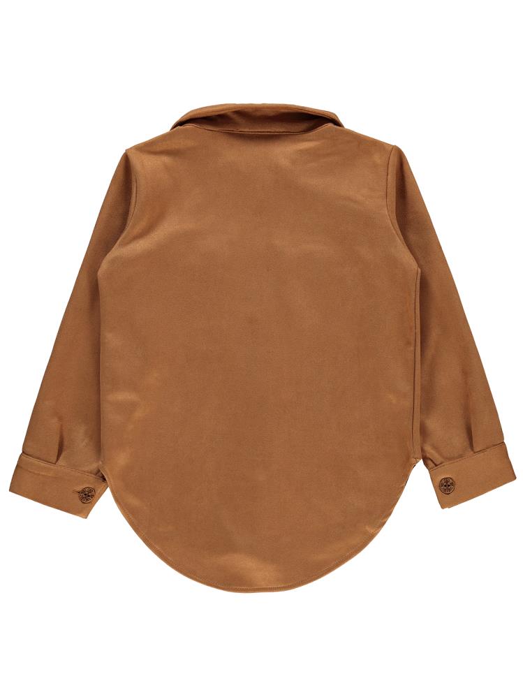 Civil Girls Büyük Cepli 10-13 Yaş Gömlek - Bej