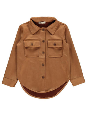 Civil Girls Büyük Cepli 10-13 Yaş Gömlek - Bej
