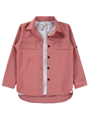 Civil Girls Sahte Cepli 6-9 Yaş Gömlek - Pembe