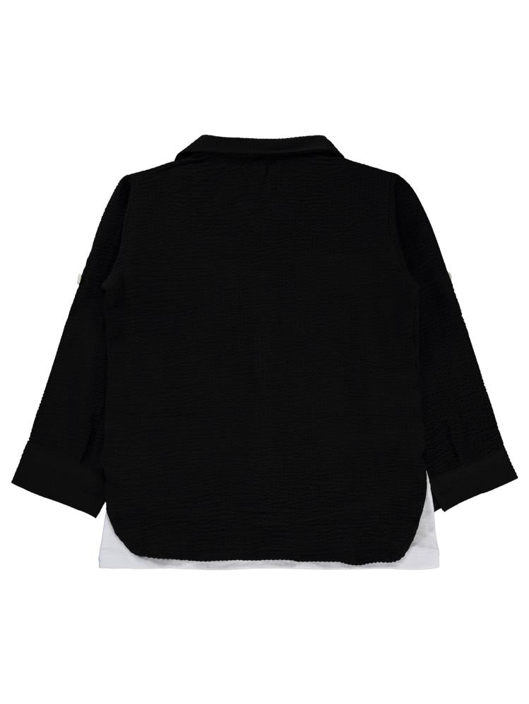 Civil Girls Sahte Cepli 6-9 Yaş Gömlek - Siyah