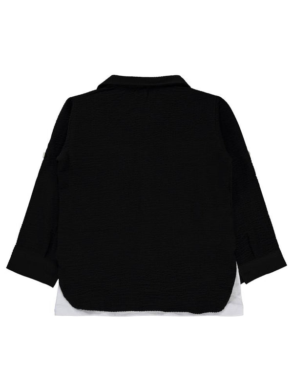 Civil Girls Sahte Cepli 6-9 Yaş Gömlek - Siyah