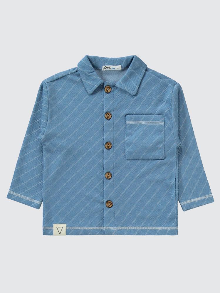 Civil Boys Baklava Desenli 2-5 Yaş Pijama Takımı - Mavi