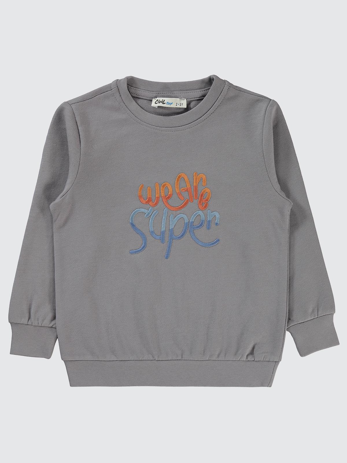 Civil Boys Super Baskılı 2-5 Yaş Sweatshirt - Gri