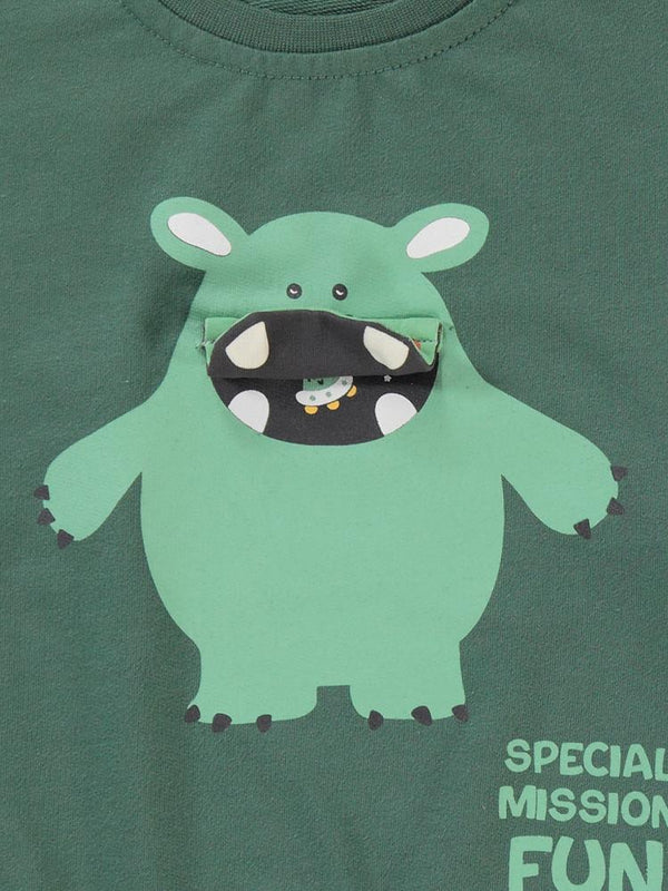 Civil Boys Specıal Mıssıon Fun Baskılı 2-5 Yaş Sweatshirt - Haki