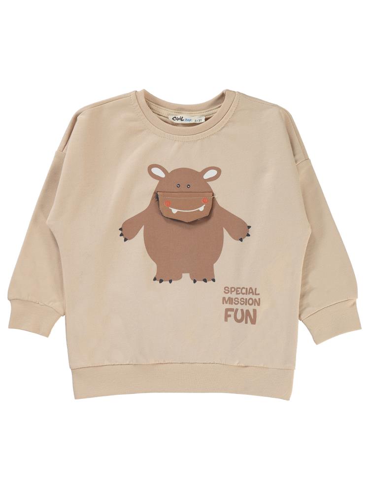 Civil Boys Specıal Mıssıon Fun Baskılı 2-5 Yaş Sweatshirt - Gri