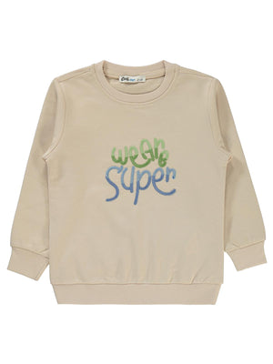 Civil Boys Super Baskılı 2-5 Yaş Sweatshirt - Bej
