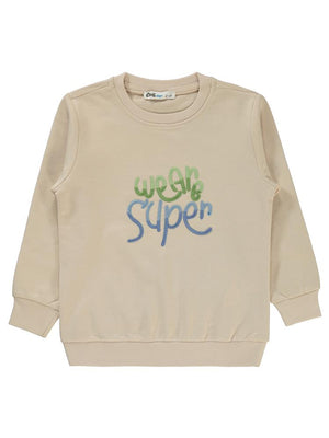 Civil Boys Super Baskılı 2-5 Yaş Sweatshirt - Bej