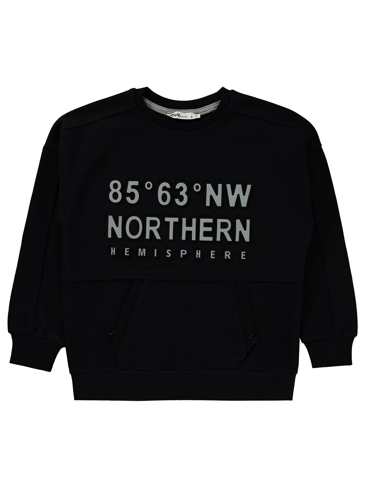 Civil Boys Northern Baskılı 10-13 Yaş Sweatshirt - Siyah