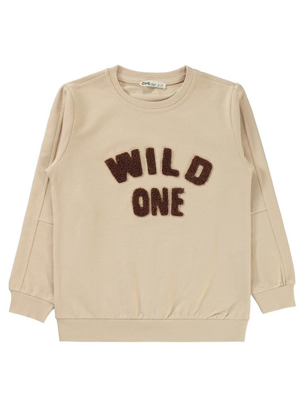 Civil Boys Wıld One Nakışlı 6-9 Yaş Sweatshirt - Bej