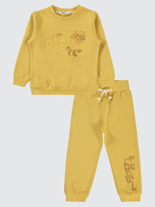 Civil Boys Rebel Baskılı 2-5 Yaş Eşofman Takımı - Hardal