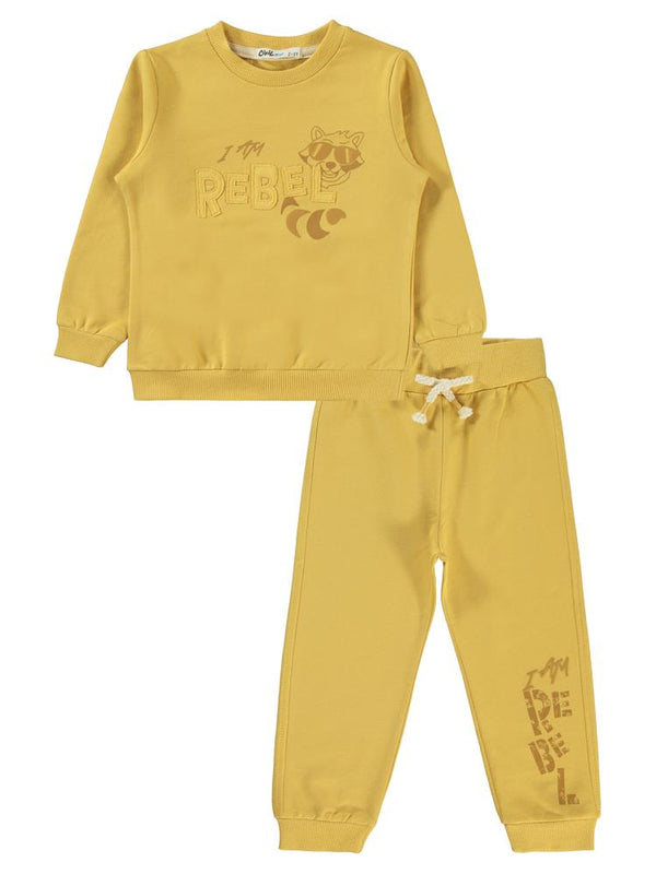 Civil Boys Rebel Baskılı 2-5 Yaş Eşofman Takımı - Hardal