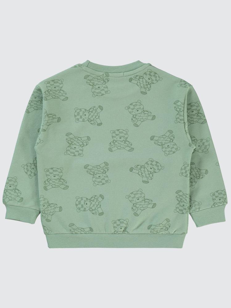 Civil Boys Ayıcık Baskılı 2-5 Yaş Sweatshirt - Haki