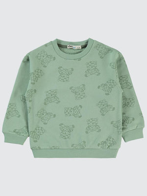 Civil Boys Ayıcık Baskılı 2-5 Yaş Sweatshirt - Haki