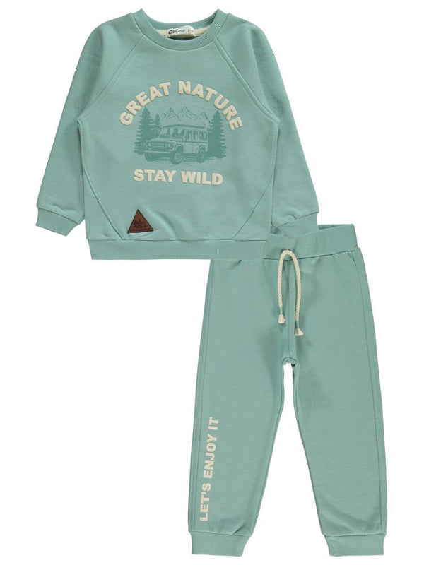 Civil Boys Great Nature Baskılı 2-5 Yaş Eşofman Takımı - Yeşil