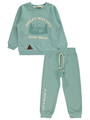 Civil Boys Great Nature Baskılı 2-5 Yaş Eşofman Takımı - Yeşil