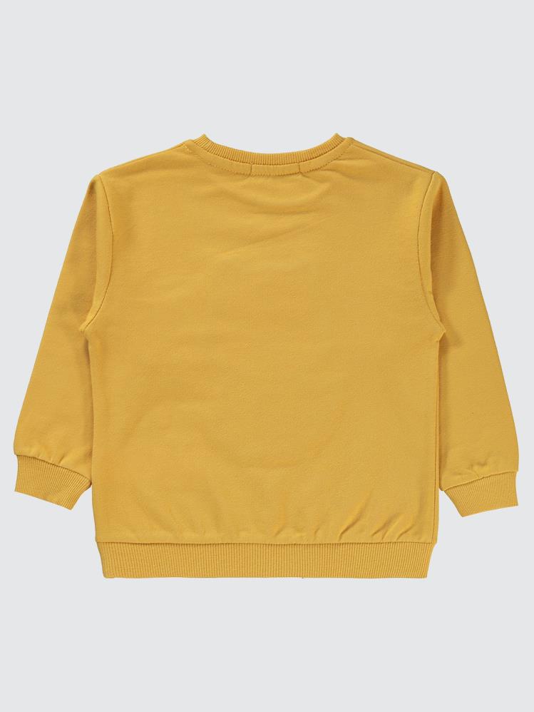 Civil Boys Kedi Nakışlı 2-5 Yaş Sweatshirt - Hardal